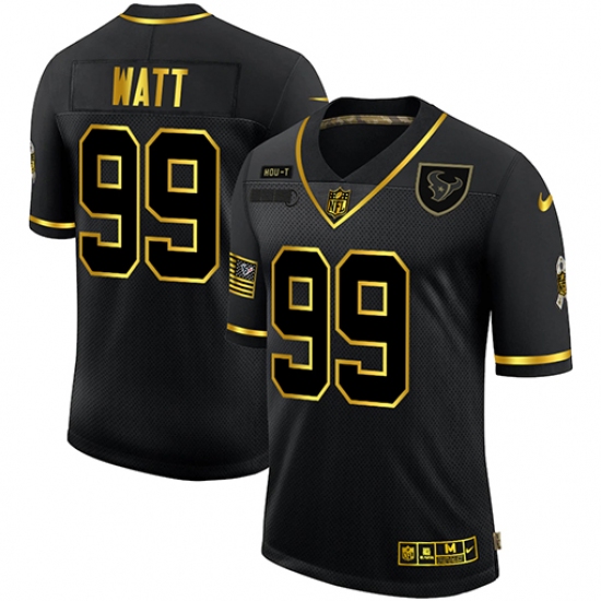 Men's Houston Texans 99 J.J. Watt Olive Gold Nike 2020 Salute To Service Limited Jersey