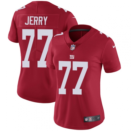 Women's Nike New York Giants 77 John Jerry Elite Red Alternate NFL Jersey