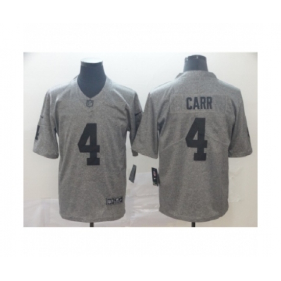 Men's Oakland Raiders 4 Derek Carr Limited Gray Rush Gridiron Football Jersey