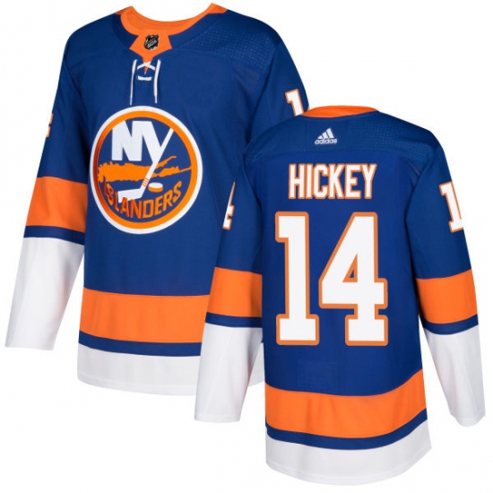 Men's Adidas New York Islanders 14 Thomas Hickey Authentic Royal Blue Home NHL Jersey