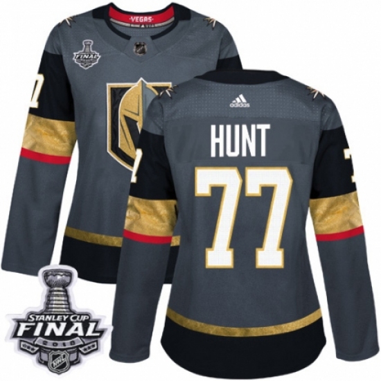 Women's Adidas Vegas Golden Knights 77 Brad Hunt Authentic Gray Home 2018 Stanley Cup Final NHL Jersey