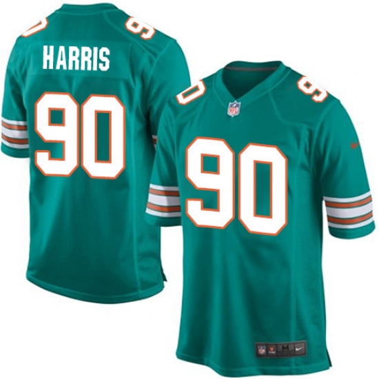 Men's Nike Miami Dolphins 90 Charles Harris Game Aqua Green Alternate NFL Jersey