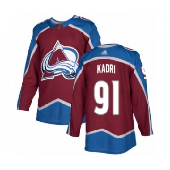 Youth Colorado Avalanche 91 Nazem Kadri Authentic Burgundy Red Home Hockey Jersey