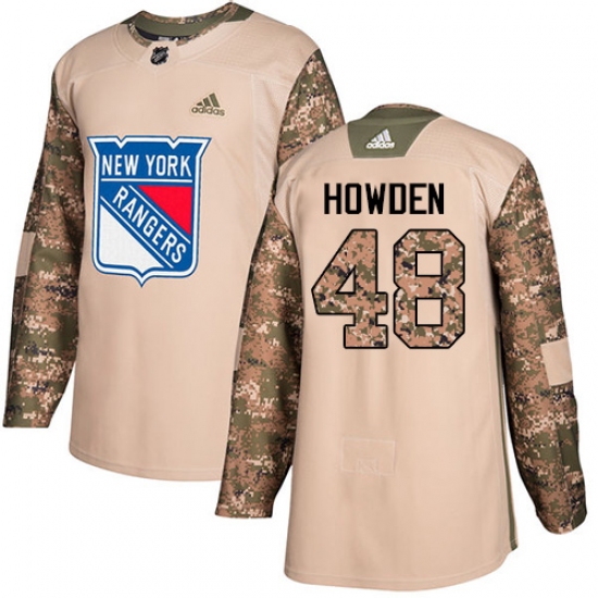 Men's Adidas New York Rangers 48 Brett Howden Authentic Camo Veterans Day Practice NHL Jersey