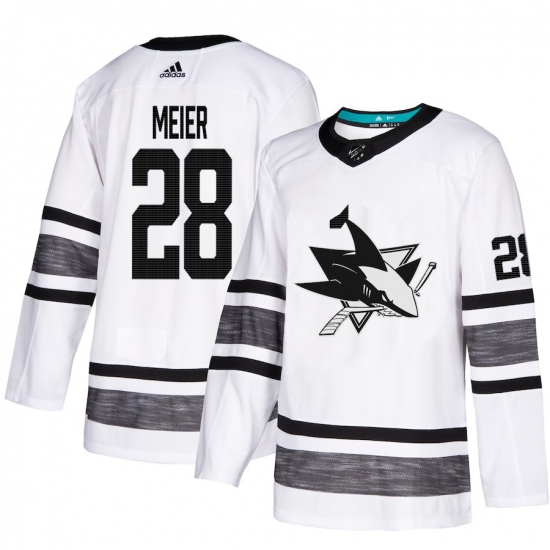 Men's Adidas San Jose Sharks 28 Timo Meier White 2019 All-Star Game Parley Authentic Stitched NHL Jersey