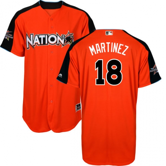 Youth Majestic St. Louis Cardinals 18 Carlos Martinez Replica Orange National League 2017 MLB All-Star MLB Jersey