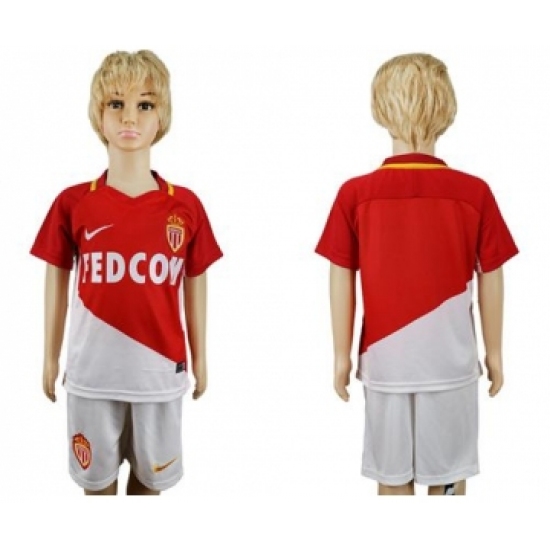 Monaco Blank Home Kid Soccer Club Jersey