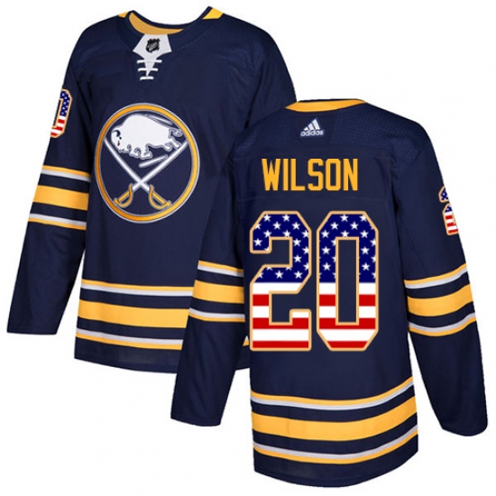 Men's Adidas Buffalo Sabres 20 Scott Wilson Authentic Navy Blue USA Flag Fashion NHL Jersey