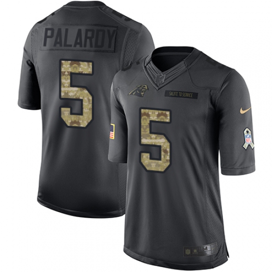 Youth Nike Carolina Panthers 5 Michael Palardy Limited Black 2016 Salute to Service NFL Jersey