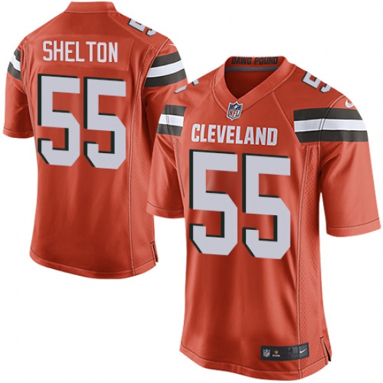 Men's Nike Cleveland Browns 55 Danny Shelton Game Orange Alternate NFL Jersey