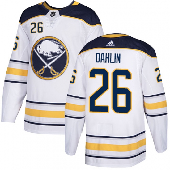 Women's Adidas Buffalo Sabres 26 Rasmus Dahlin Authentic White Away NHL Jersey