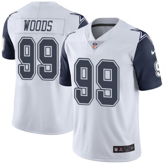 Men's Nike Dallas Cowboys 99 Antwaun Woods Limited White Rush Vapor Untouchable NFL Jersey