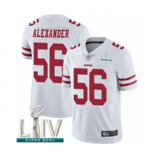 Men's San Francisco 49ers 56 Kwon Alexander White Vapor Untouchable Limited Player Super Bowl LIV Bound Football Jersey