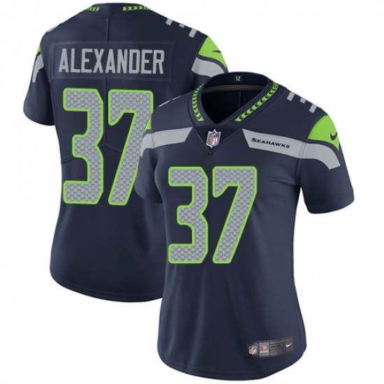 Women's Nike Seattle Seahawks 37 Shaun Alexander Elite Steel Blue Team Color NFL Jersey