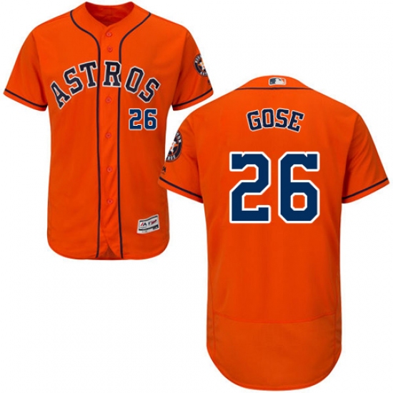 Men's Majestic Houston Astros 26 Anthony Gose Orange Alternate Flex Base Authentic Collection MLB Jersey