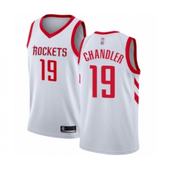 Men's Houston Rockets 19 Tyson Chandler Authentic White Basketball Jersey - Association Edition