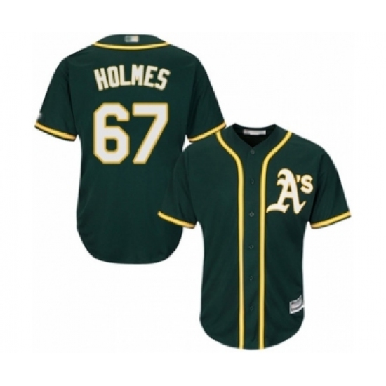 Youth Oakland Athletics 67 Grant Holmes Authentic Green Alternate 1 Cool Base Baseball Player Jersey