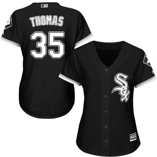 Women's Majestic Chicago White Sox 35 Frank Thomas Authentic Black Alternate Home Cool Base MLB Jersey