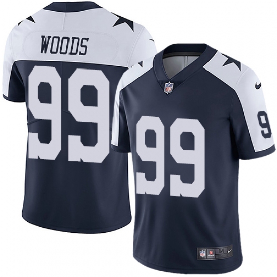 Youth Nike Dallas Cowboys 99 Antwaun Woods Navy Blue Throwback Alternate Vapor Untouchable Limited Player NFL Jersey