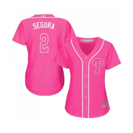 Women's Philadelphia Phillies 2 Jean Segura Replica Pink Fashion Cool Base Baseball Jersey