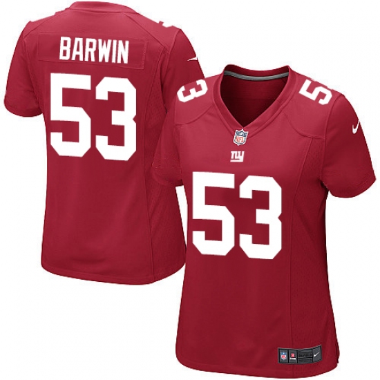 Women's Nike New York Giants 53 Connor Barwin Game Red Alternate NFL Jersey