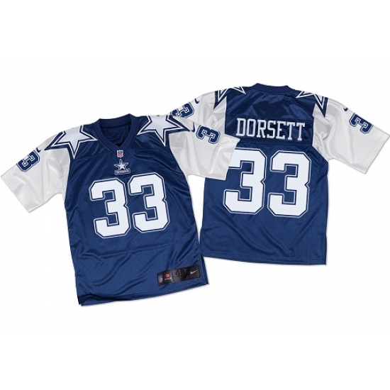 Men's Nike Dallas Cowboys 33 Tony Dorsett Elite Navy/White Throwback NFL Jersey