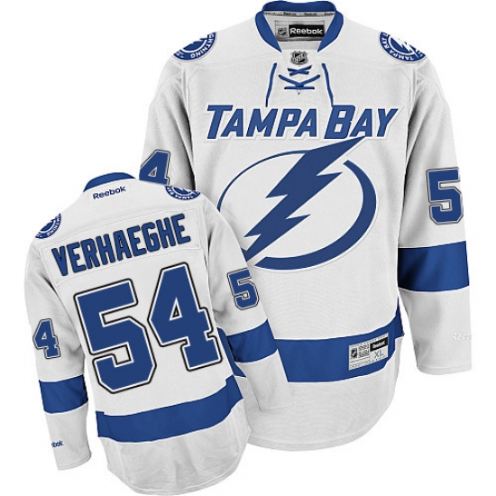 Women's Reebok Tampa Bay Lightning 54 Carter Verhaeghe Authentic White Away NHL Jersey