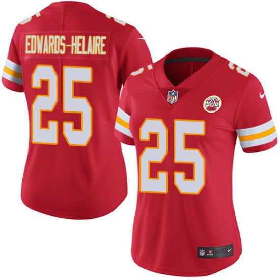 Women's Kansas City Chiefs 25 Clyde Edwards-Helaire Red Team Color Stitched Vapor Untouchable Limited Jersey