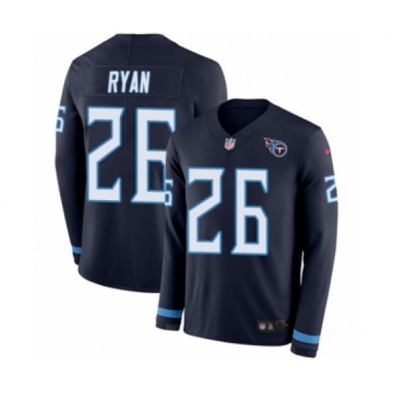 Men's Nike Tennessee Titans 26 Logan Ryan Limited Navy Blue Therma Long Sleeve NFL Jersey