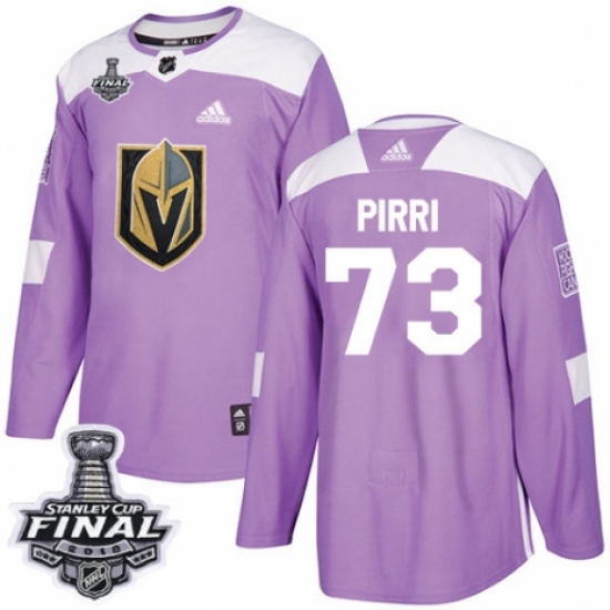 Youth Adidas Vegas Golden Knights 73 Brandon Pirri Authentic Purple Fights Cancer Practice 2018 Stanley Cup Final NHL Jersey