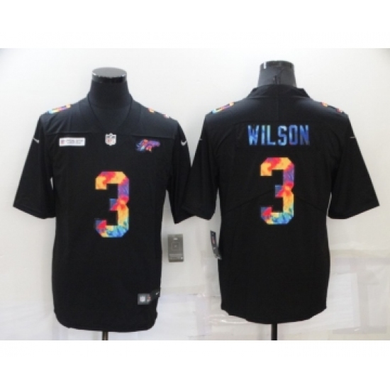 Men's Denver Broncos 3 Russell Wilson Nike Multi-Color Black 2020 NFL Crucial Catch Vapor Untouchable Limited Jersey