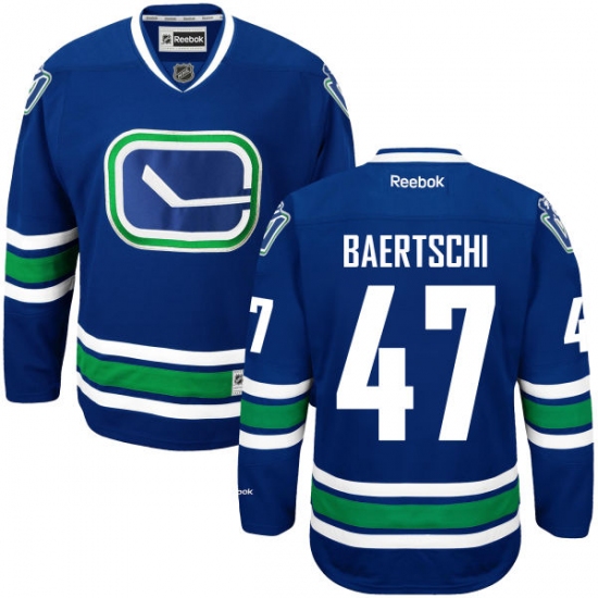 Women's Reebok Vancouver Canucks 47 Sven Baertschi Authentic Royal Blue Third NHL Jersey