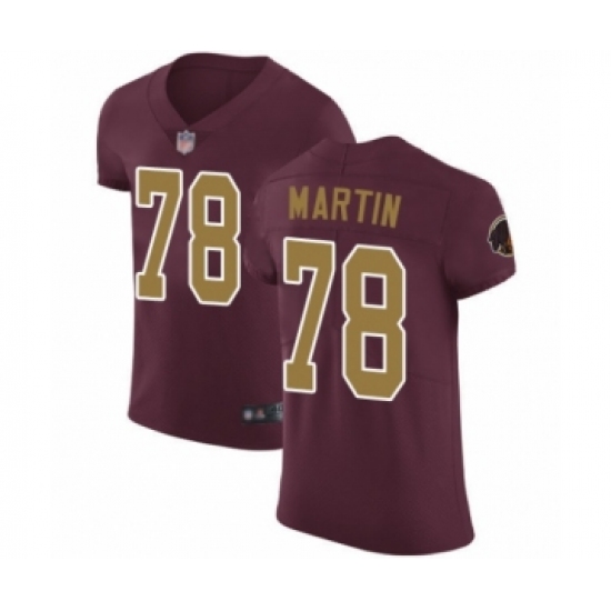 Men's Washington Redskins 78 Wes Martin Burgundy Red Alternate Vapor Untouchable Elite Player Football Jersey