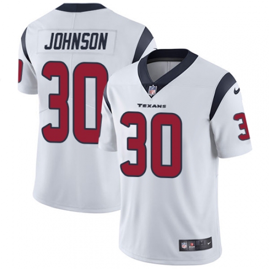 Youth Nike Houston Texans 30 Kevin Johnson Elite White NFL Jersey