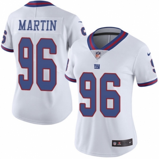 Women's Nike New York Giants 96 Kareem Martin Limited White Rush Vapor Untouchable NFL Jersey