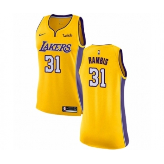 Women's Los Angeles Lakers 31 Kurt Rambis Authentic Gold Home Basketball Jersey - Icon Edition