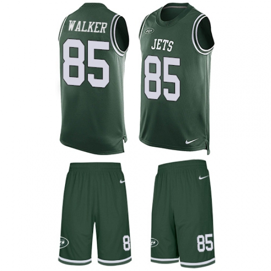 Men's Nike New York Jets 85 Wesley Walker Limited Green Tank Top Suit NFL Jersey