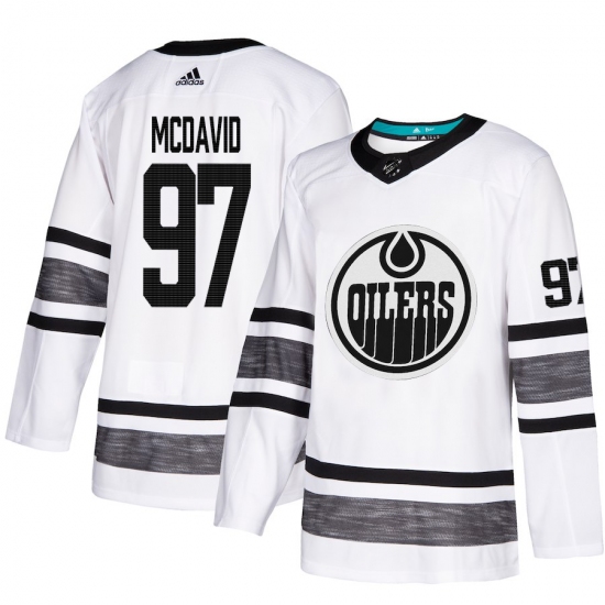 Men's Adidas Edmonton Oilers 97 Connor McDavid White 2019 All-Star Game Parley Authentic Stitched NHL Jersey