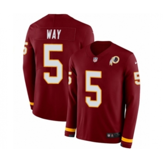 Men's Nike Washington Redskins 5 Tress Way Limited Burgundy Therma Long Sleeve NFL Jersey