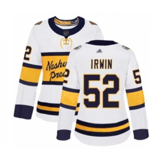 Women's Nashville Predators 52 Matt Irwin Authentic White 2020 Winter Classic Hockey Jersey