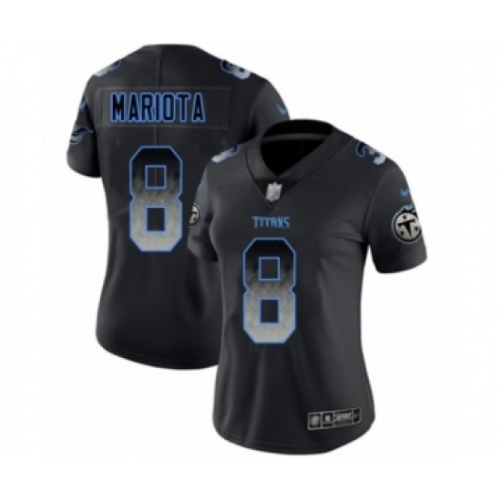 Women's Tennessee Titans 8 Marcus Mariota Limited Black Smoke Fashion Football Jersey