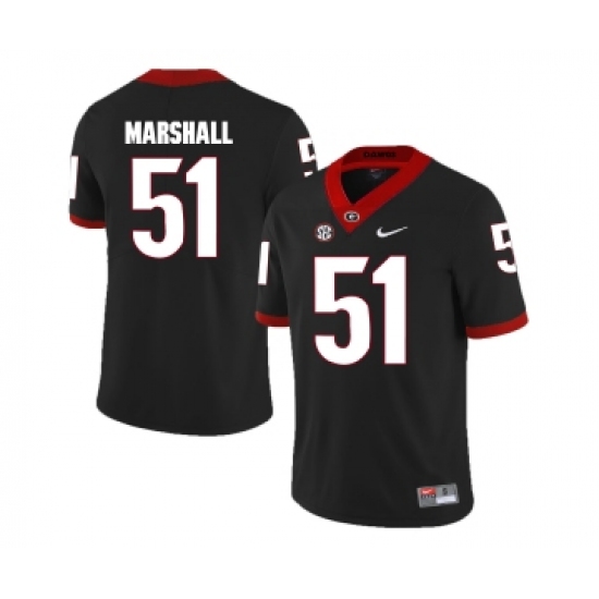 Georgia Bulldogs 51 David Marshall Black College Football Jersey