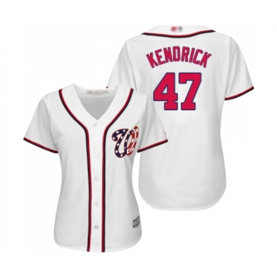 Women's Washington Nationals 47 Howie Kendrick Replica White Home Cool Base Baseball Jersey