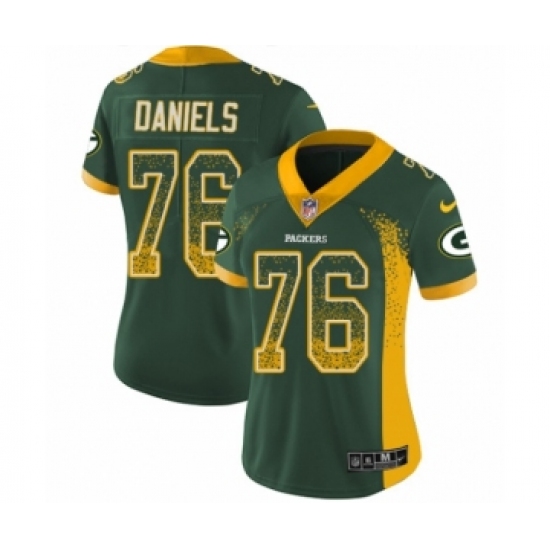 Women's Nike Green Bay Packers 76 Mike Daniels Limited Green Rush Drift Fashion NFL Jersey