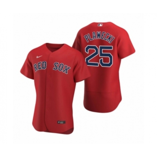 Men's Boston Red Sox 25 Kevin Plawecki Nike Red Authentic 2020 Alternate Jersey