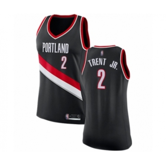 Women's Portland Trail Blazers 2 Gary Trent Jr. Swingman Black Basketball Jersey - Icon Edition