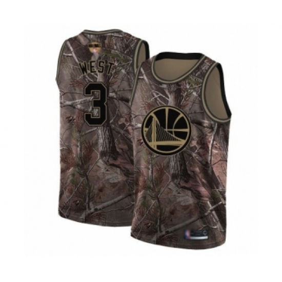 Women's Golden State Warriors 3 David West Swingman Camo Realtree Collection Basketball 2019 Basketball Finals Bound Jersey