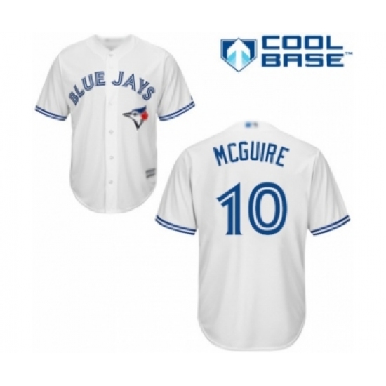 Youth Toronto Blue Jays 10 Reese McGuire Authentic White Home Baseball Player Jersey