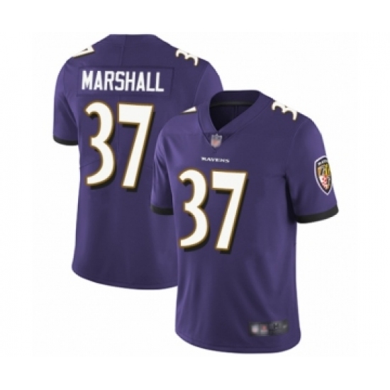 Youth Baltimore Ravens 37 Iman Marshall Purple Team Color Vapor Untouchable Limited Player Football Jersey