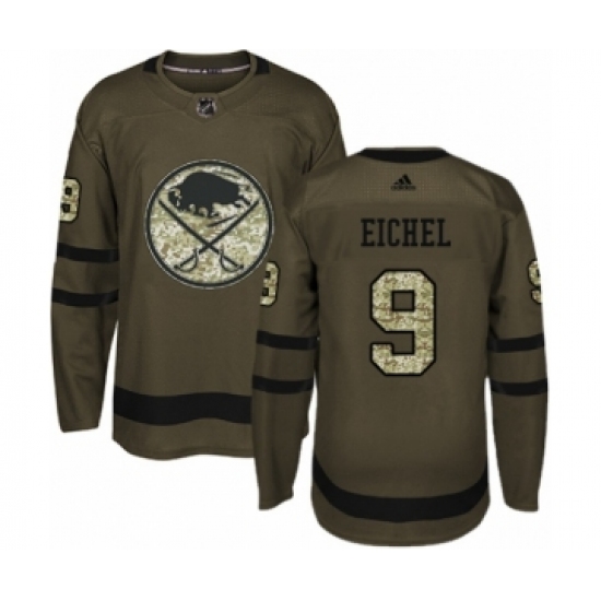 Youth Adidas Buffalo Sabres 9 Jack Eichel Premier Green Salute to Service NHL Jersey